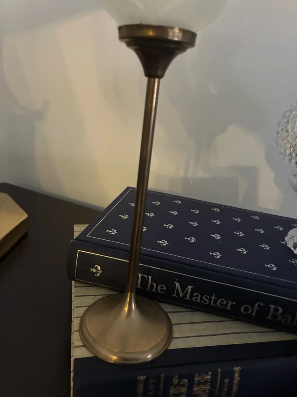 Vintage Brass Tulip Tea light Candle Holder | Frosted Glass Cottagecore Romantic